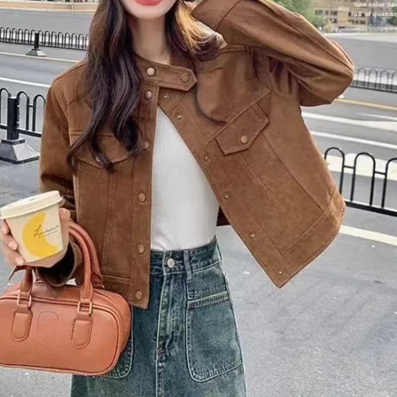 

2025 Spring and Autumn New Retro Loose Casual Versatile Design Sense Short Coat Small Top
