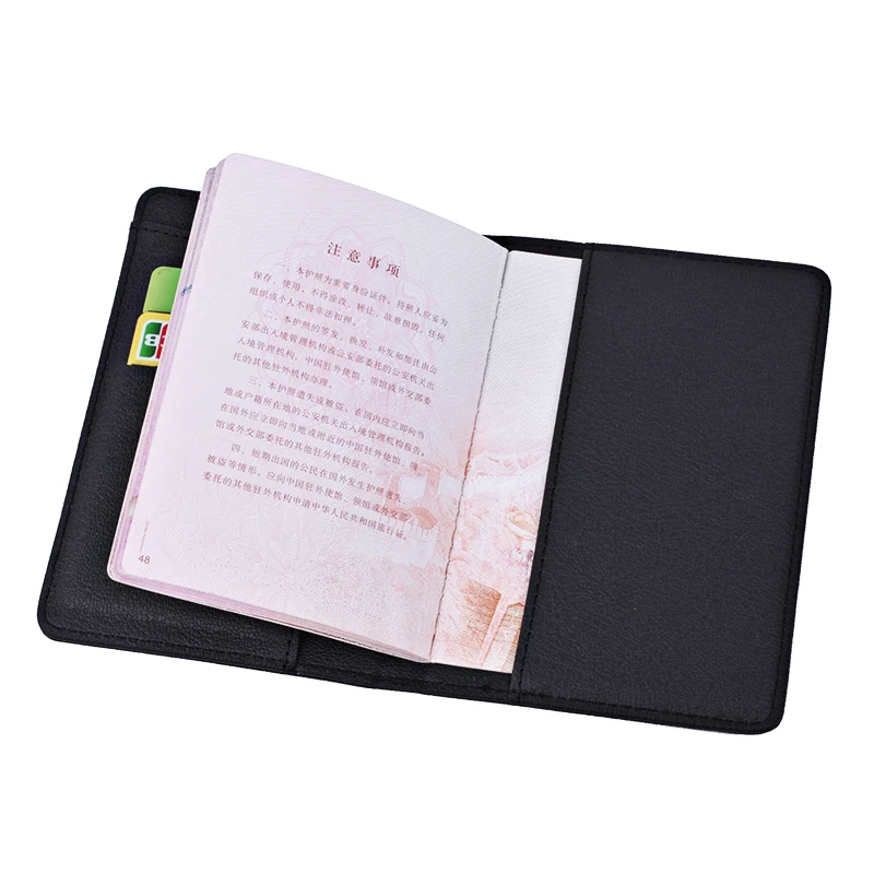 Couverture de Passeport Durable en Cuir PU pour Homme et Femme, Étui Portefeuille Multifonction, Porte-Carte d'Identité et Bancaire, Accessoires de Voyage