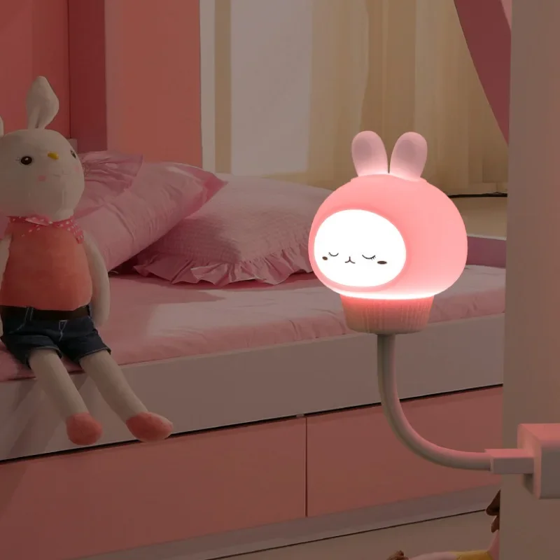 LED Enfants USB Veilleuse mignon Dessin Animé Lampe De Nuit Ours Bébé Enfant Chambre Décor Lampe De Chevet Cadeau De Noël