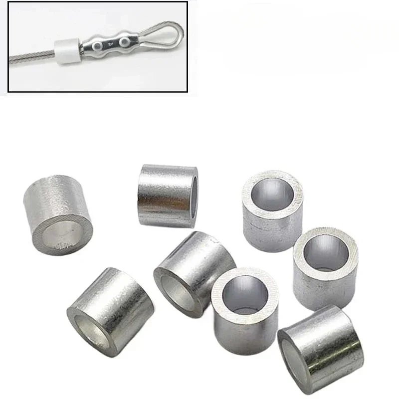 1mm 2mm 3mm 7mm Cable Railing Swage Fittings White Round Hole Aluminum Cable Crimps Sleeves Ferrule Stops for Snare Wire Rope