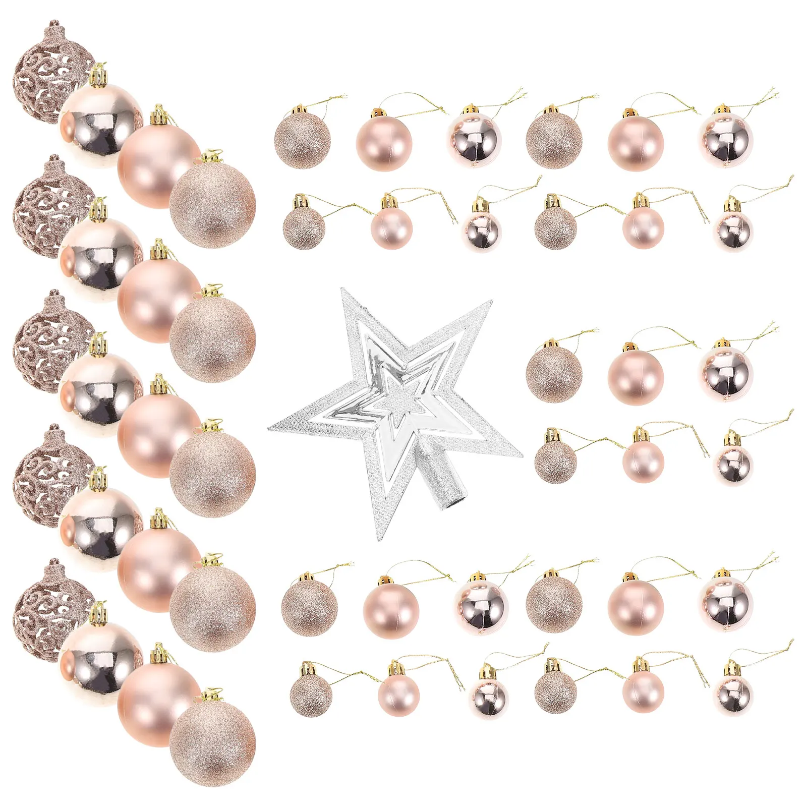 

100pcs Christmas Ball Ornaments Set Durable Abs Xmas Tree Decorations Hanging Baubles For Home Party Wedding Festival Decor