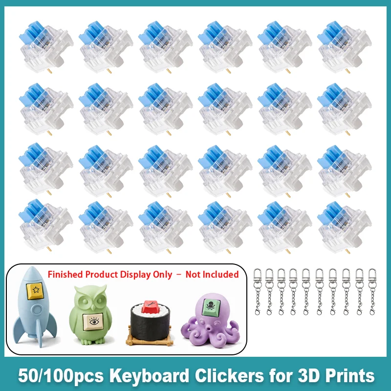 Keyboard Clickers for 3D Prints Crisp Clicks Strong 3-Pin Style Clicky Mechanical Keyboard Switches for 3D Printed Fidgets