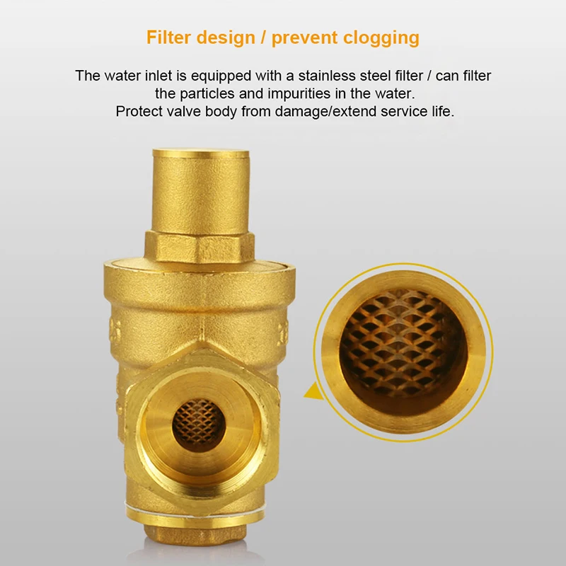 1/2 "3/4" 1 "2" ทองเหลืองวาล์วลด DN15 DN20 DN25 DN50 หญิงด้ายเครื่องทําน้ําอุ่นบ้านท่อความดันควบคุมวาล์ว