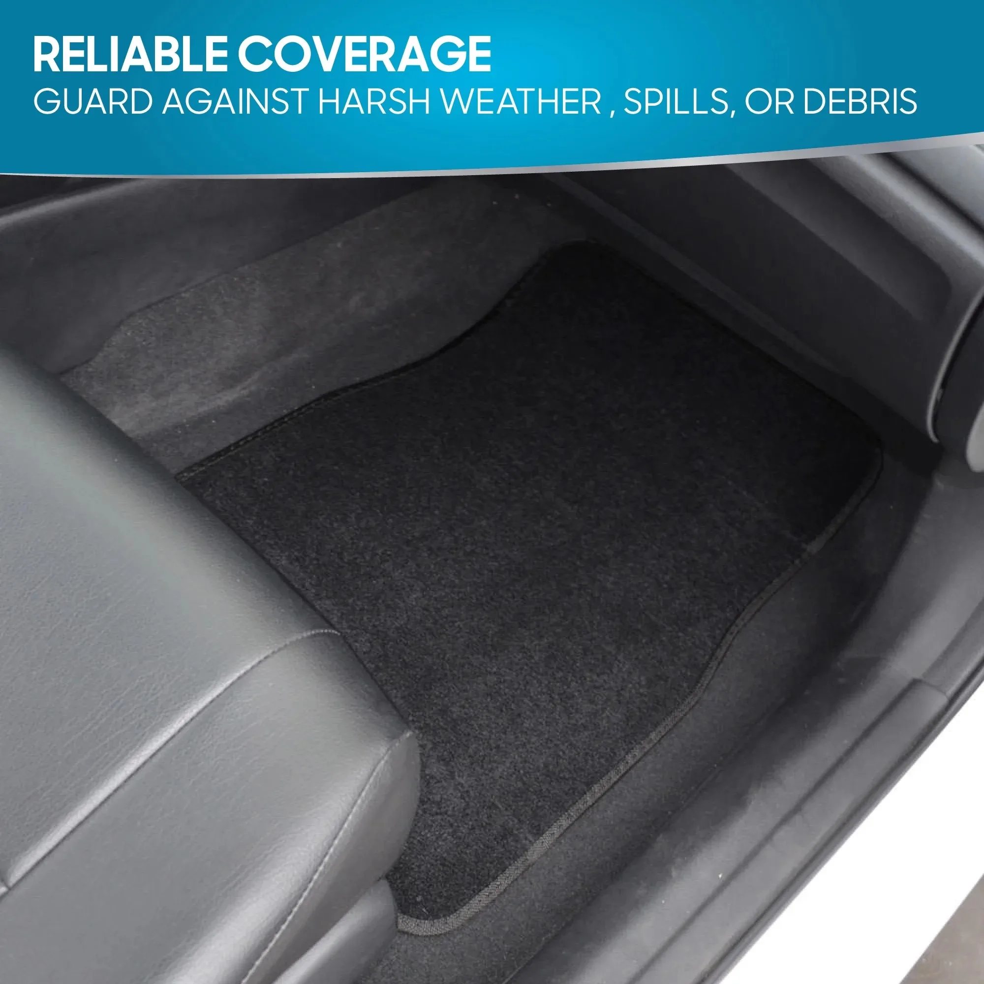 مجموعة مكونة من 4 قطع من سجادات أرضية السيارة مع وسادة كعب أمان من الفينيل للسيارة