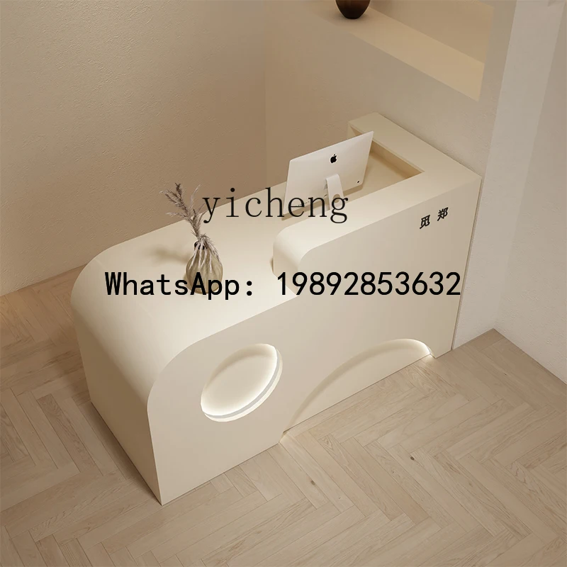 Small Painted Clothing Store Women's Light Luxury High-end Store Front Desk Cabinet