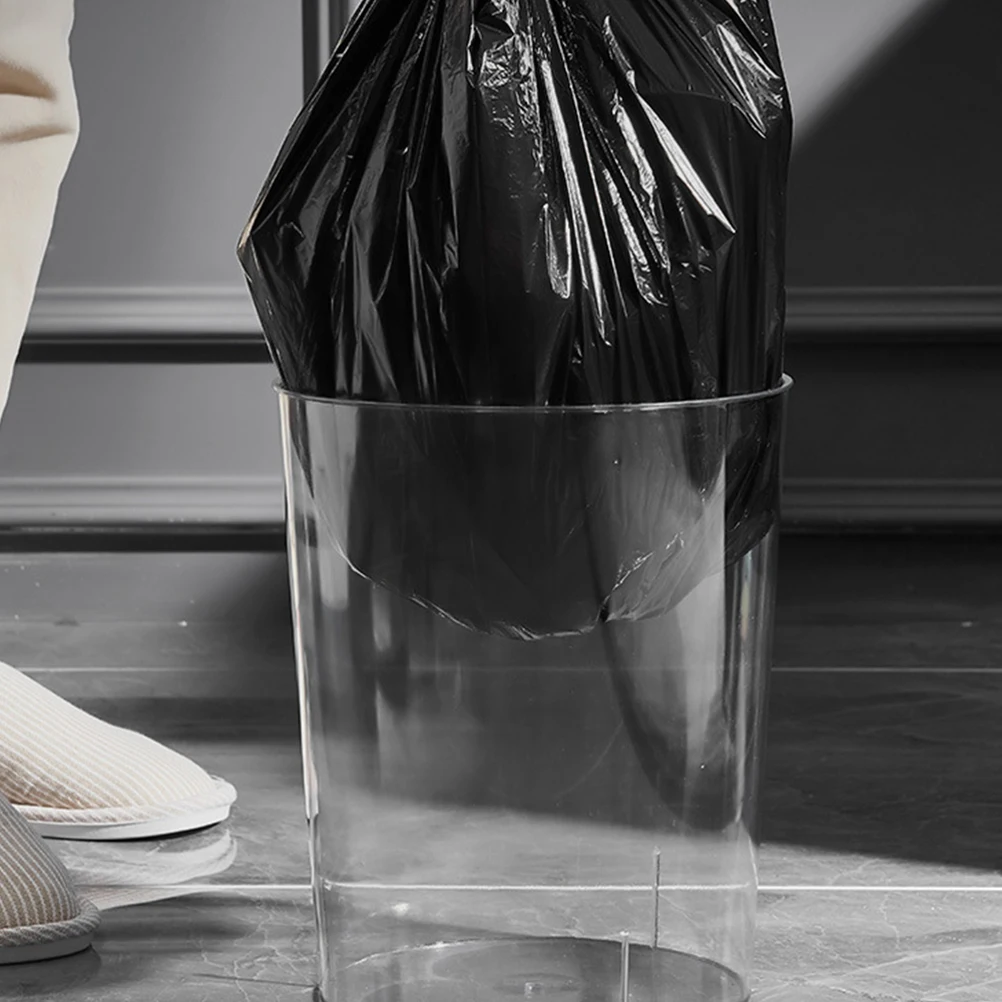 

Transparent Trash Can Clear Storage Solution Large Opening Space Saving Design Perfect for Home Office Hotel School Garden