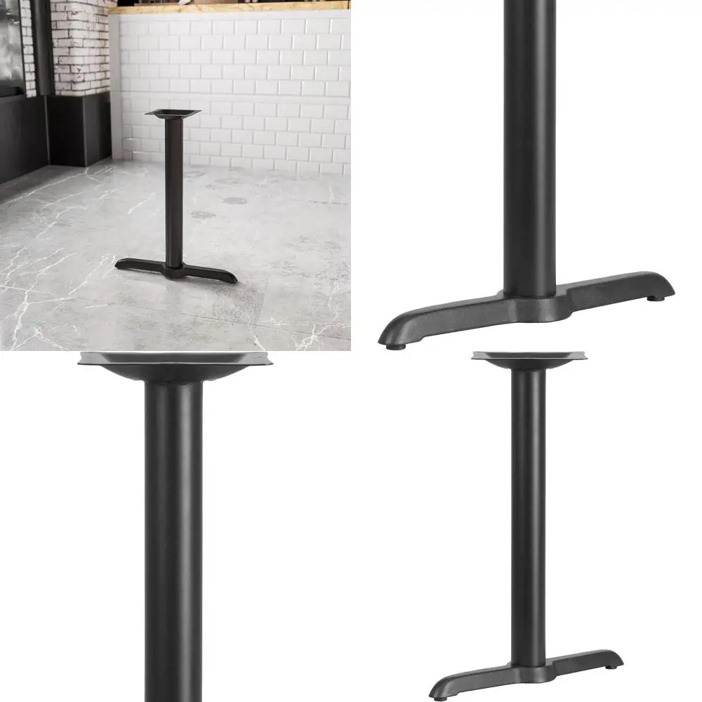 

Commercial Grade 5 x 22 T-Base Cast Iron Table Base, 3 Column, Black for Restaurants