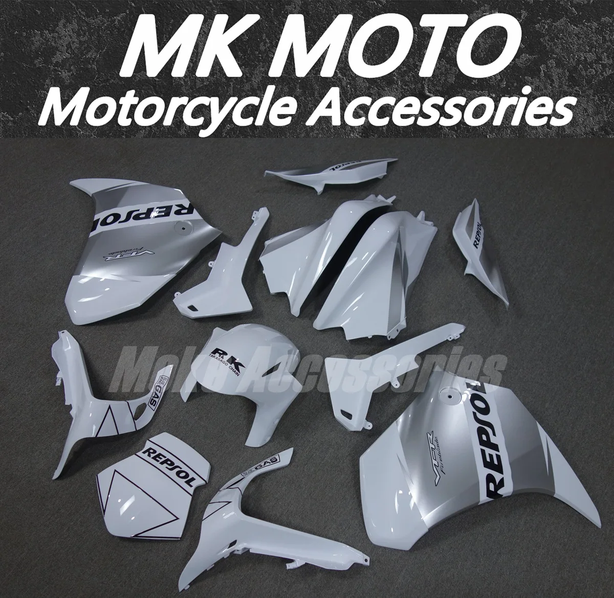 

Комплект обтекателей для мотоцикла Moke moto, подходит для Vfr1200 2010 2011 2012 2013, комплект кузовных работ, высокое качество, ABS, новый, серебристый, белый цвет