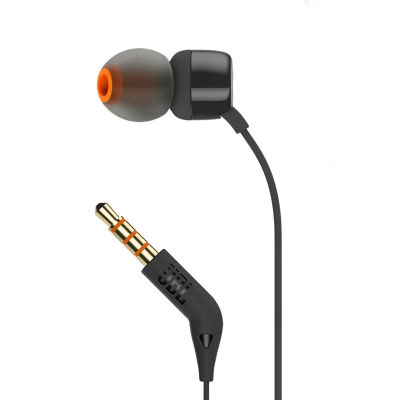 JBL TUNE 110 3,5mm Fones de ouvido com fio T110 Stereo Music Deep Bass Earbuds Sports Headset In-line Controle mãos-livres com m