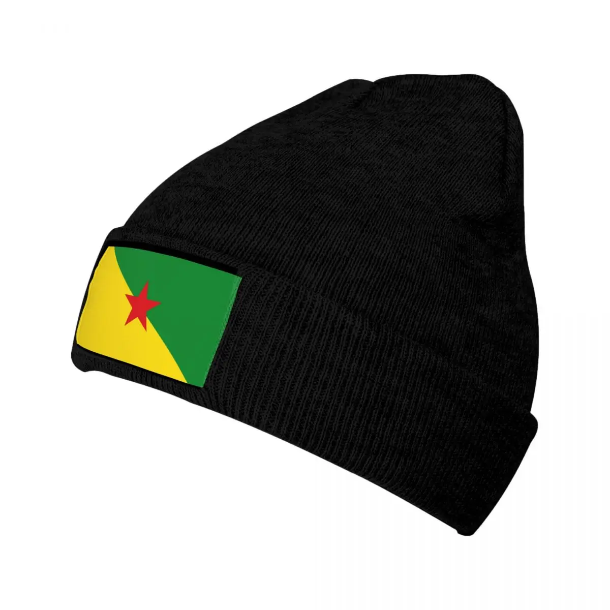 French Guiana Flag Knitted Hat for Women Men Skullies Beanies Winter Hats Acrylic Warm Melon Cap