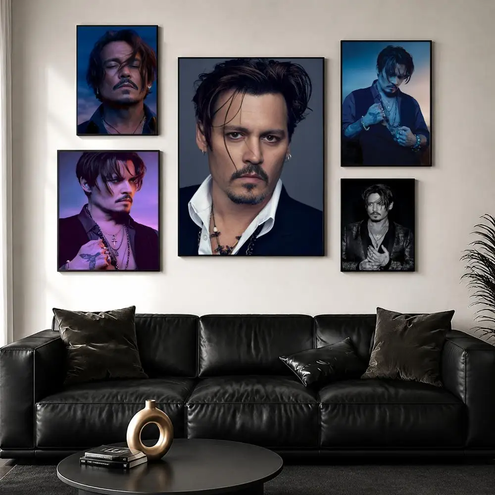 Television Actor J-Johnny Depp Poster Perfect Sticker Self Adhesive Wall Art Decor for Home Office Dining Spaces