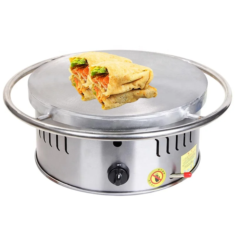 Snack Machine Gas Pancake Maker Stainless Steel Commercial Non-Stick Rotary Crepe Machine