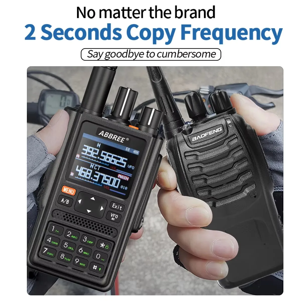 ใหม่ ABBREE AR-F8 GPS Walkie Talkie Multi Band ไร้สายสําเนาความถี่ AF FM 128 Channel Air Band Full Band VOX Ham Two Way วิทยุ