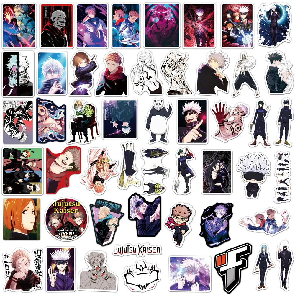 50/100Pcs Cool Jujutsu Kaisen Stickers Japan Anime DIY Laptop Suitcase Skateboard Car Bike Waterproof Graffiti Sticker Toy