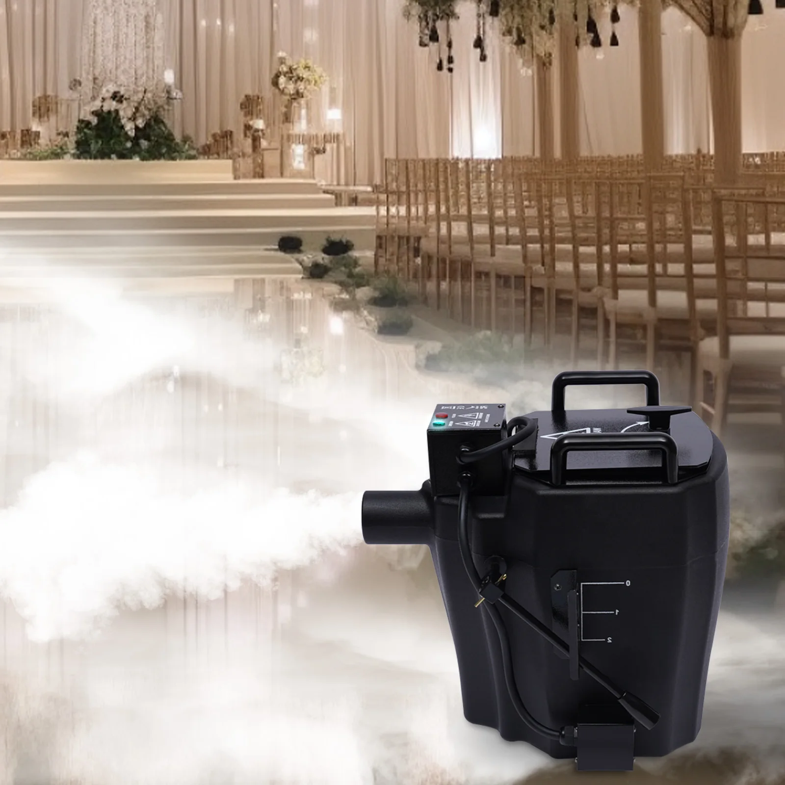 110V / 220V Fog Smoke Machine 3500W Low Smoke Lying Dry Ice Machine For Stage Effects Wedding Party Black