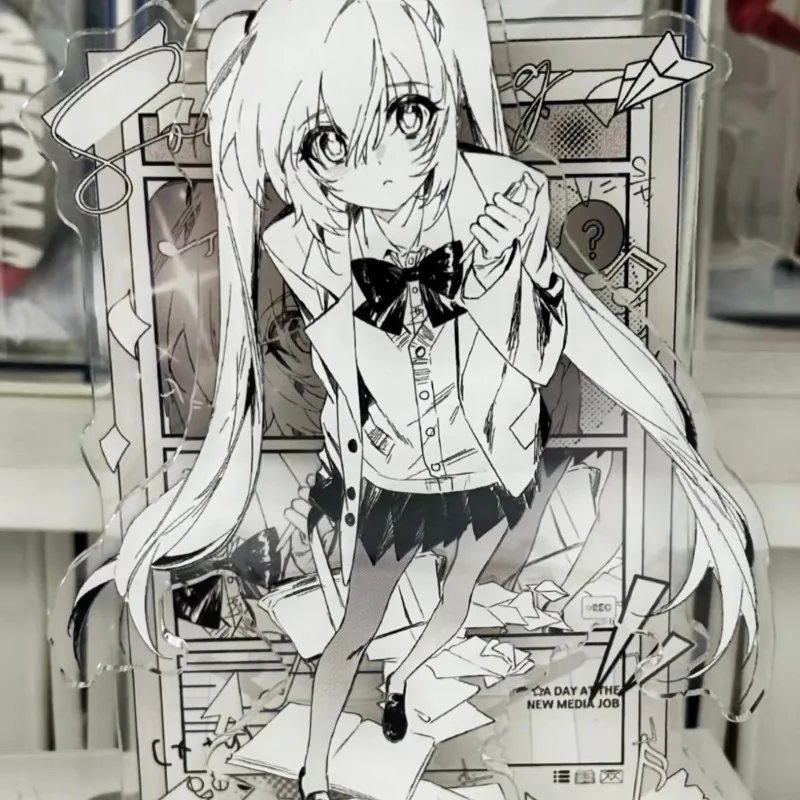 

Hatsune Mikuo Acrylic Stand Figure Virtual Singer Anime Peripheral Originality Black White Acrylic Good-looking Desktop Ornament