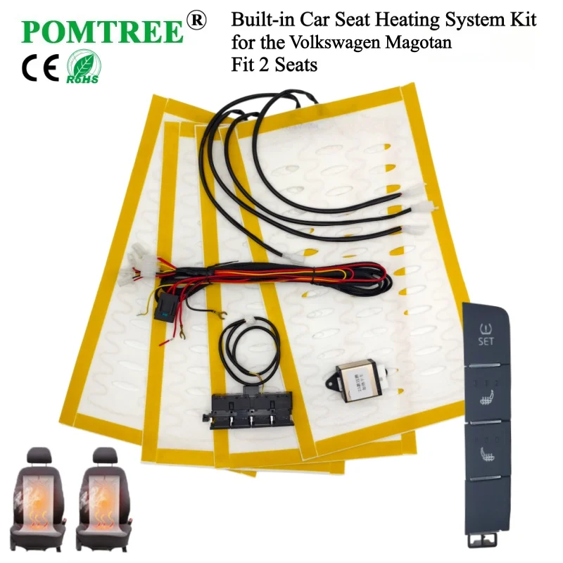 108W Built-in Car Seat Heating System Kit Fit For 2023 Volkswagen Magotan Models,Comfortable Driving In Winter Fit 2 Seats