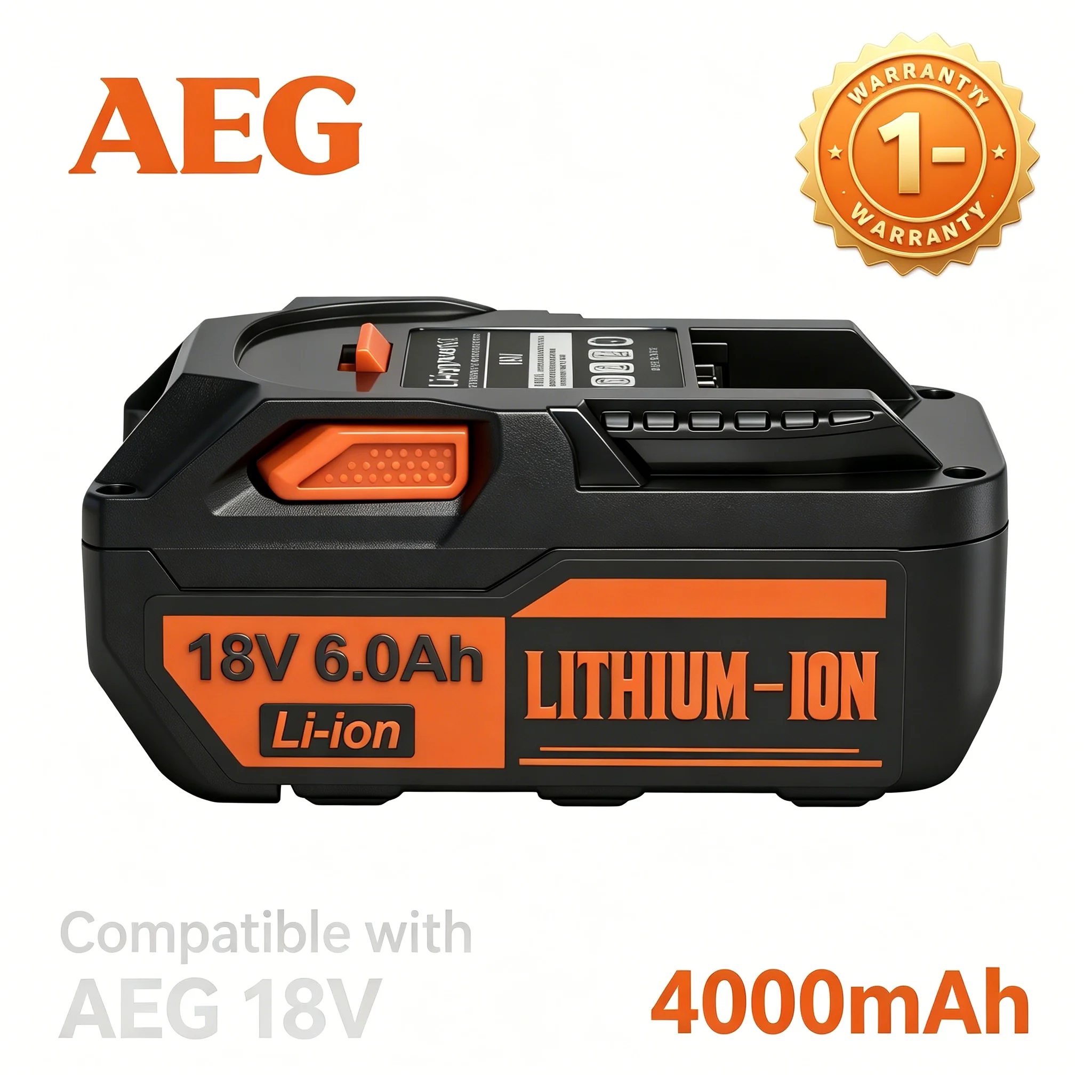 

For AEG 18V 4000mAh Lithium-Ion Battery For RIDGID R840087 R840085 L1815R L1850R L1830R R840083 Series Cordless Power Tool