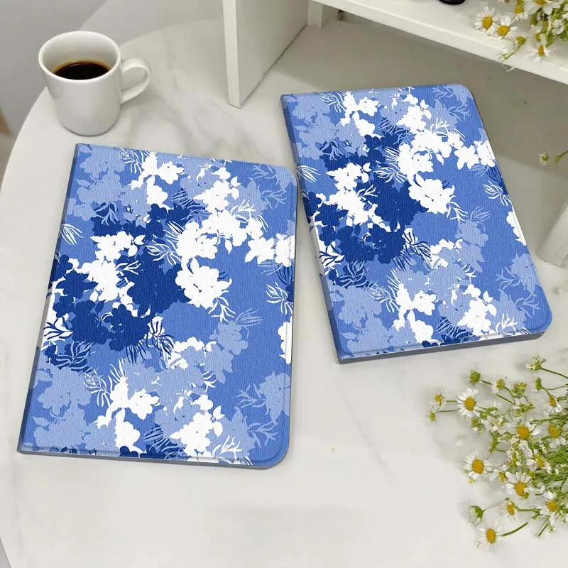 

Blue Ink Flower Pattern Case For Honor MediaPad MatePad 6 7 X8 M5 M6 V6 V7 T5 T10 T10s 10 11 SE C5e X8a Pro Lite Tablet