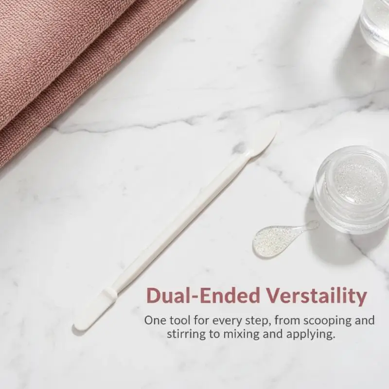 Essential 5Pcs Dual Head Cosmetic Spatula for Creative Nail Art and Makeup Mixing