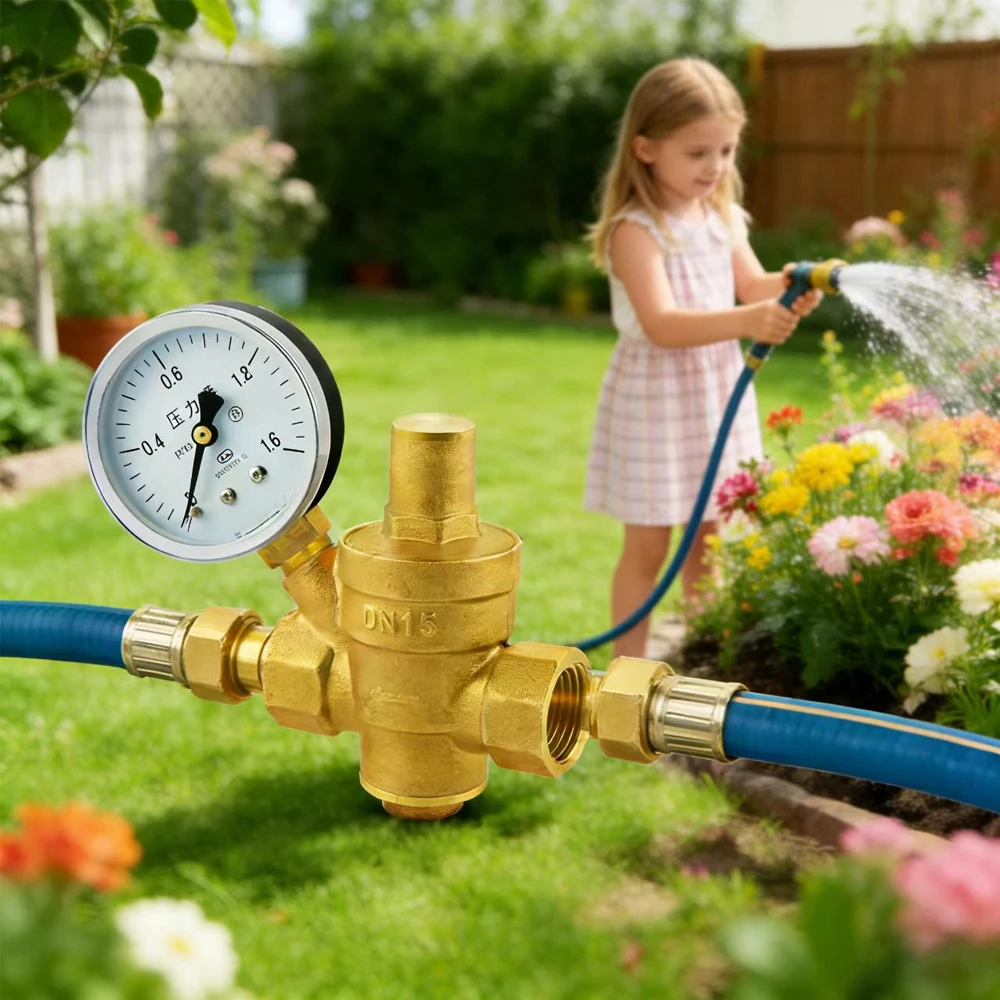 1/2“ 3/4” 1“ 2” Water Pressure Reducer DN15 DN32 DN40 Brass Pressure Reducing Valve Adjustable Pressure Regulator with Gauge