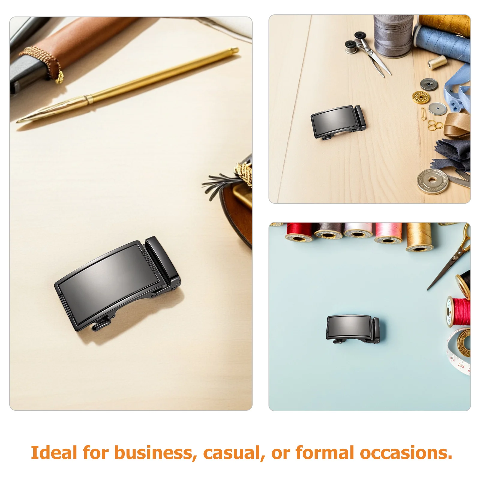 Adjustable Ratchet Belt Buckle Black Zinc Alloy Lock for 1 38 Inch Men's Slide Straps Secure Comfortable Fit