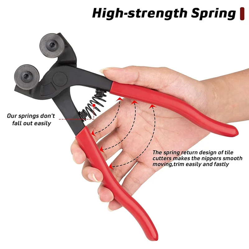 

A91P Glass Tile Nippers Heavy Duty, 7In Wheeled Glass Mosaic Tile Cutters Pliers Hand Tools, Tile Nippers Mosaic Kits