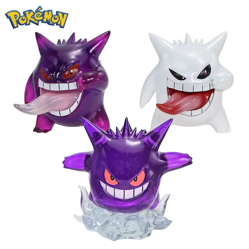 Hot Pokemon Figure Gengar Sticking Tongue Out Gengar Transparent Action Figure Anime Model Decoraion Collectible Toys Pvc