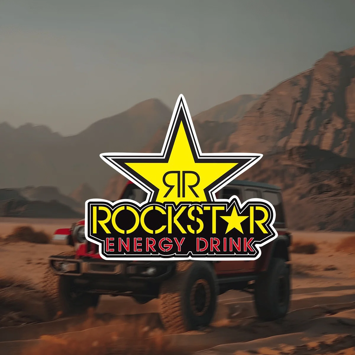 قطعة واحدة من ملصقات الفينيل المقاومة للماء Energy Rockstar - لأجهزة الكمبيوتر المحمولة والخوذات والدراجات النارية والأطقم والقيثارات والسيارات والمصدات