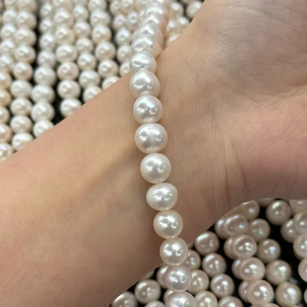 

Big Purple White Orange 8-9mm Natural Freshwater Pearl Nearround Loose Bead Jewelry Make DIY Necklace Earring Bracelet Accessory