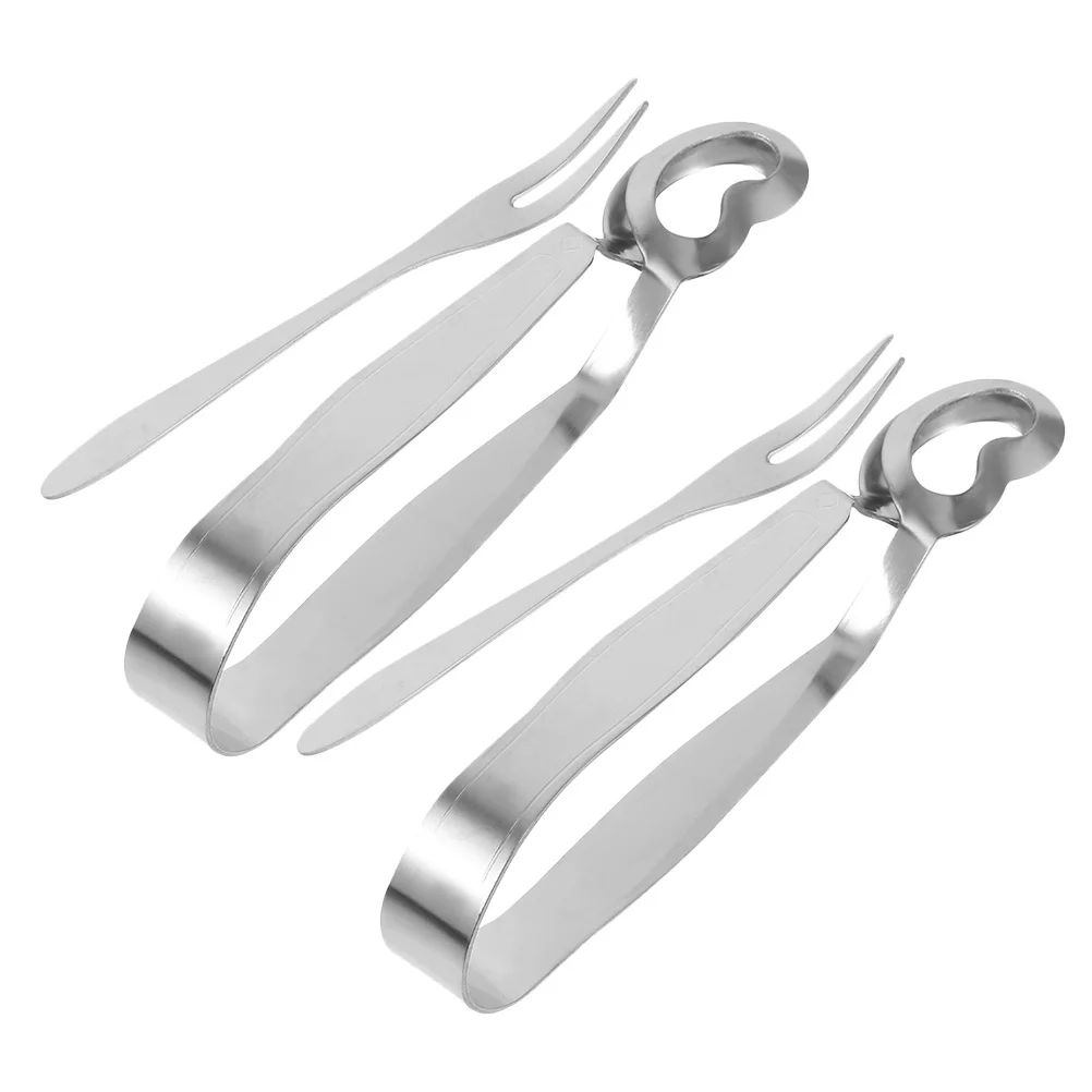

4Pcs Stainless Steel Escargot Tongs Fork Set Versatile Kitchen Tool for Snails and Seafood Escargot Snails Fork