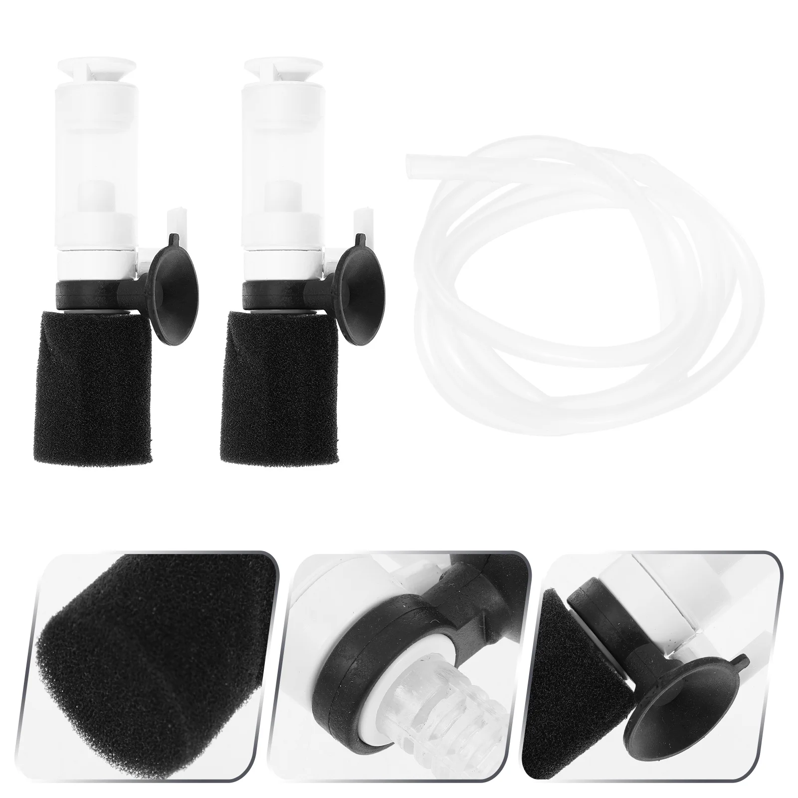 2 Pcs Fish Tank Filter Strainer Submersible Sponge Mini Aquarium Pneumatic Oxygen Device Multi-use Single Plastic