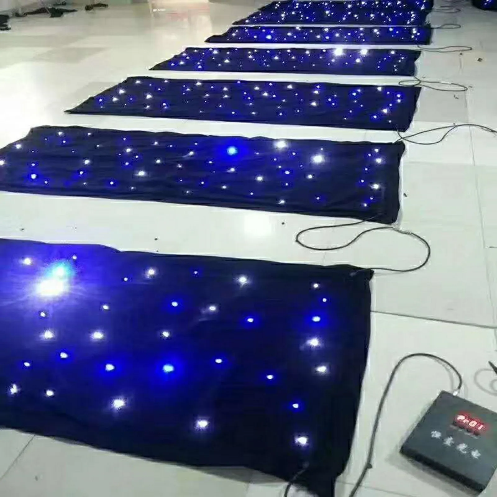 Imagem -05 - Led Star Background Cloth Starry Sky Curtain Backdrop Decoração de Parede para Palco Wedding Show Photo Shoot 3x3m