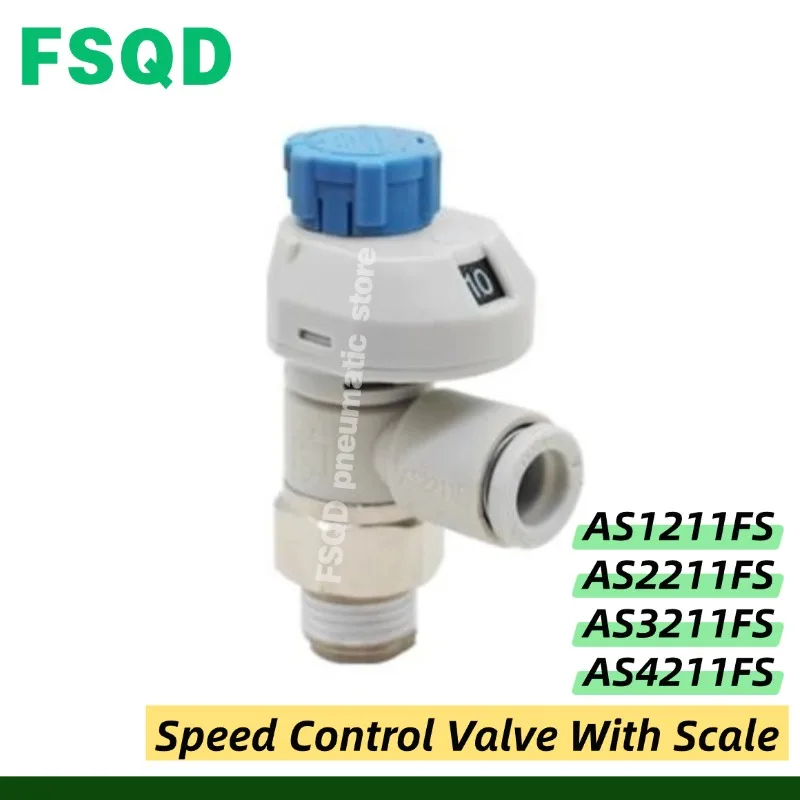 AS Speed Controller Intake Throttle Valve AS1211FS-M5-04 06 AS2211FS-01-04S 08S 10S AS3211FS-03-06S AS4211FS-04-08S With Scale