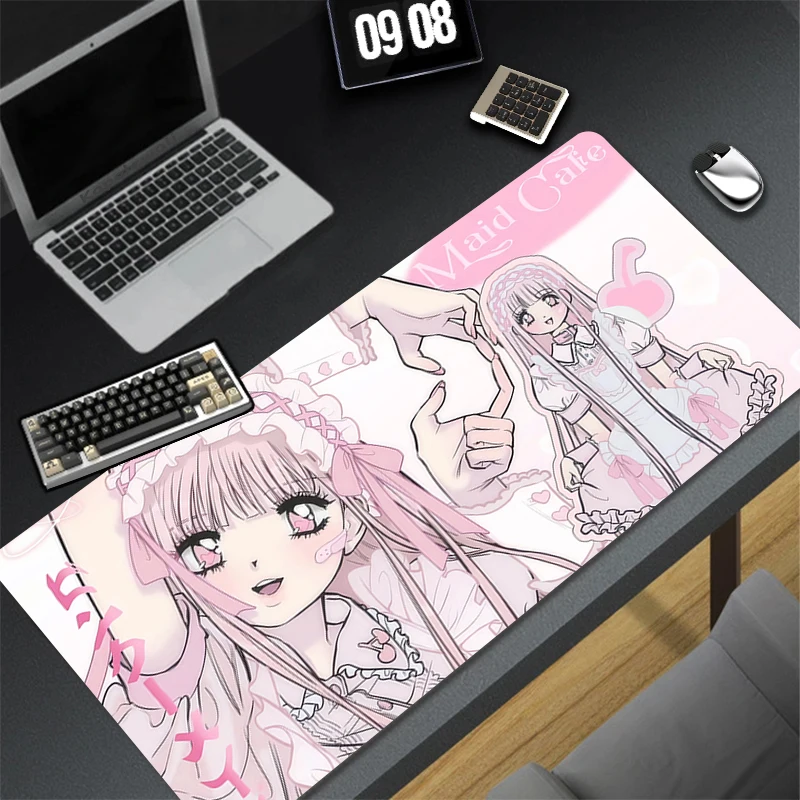 

1Pcs Mouse Pad Extended Gaming Mousepad Office PC Anime Girls Desktop Mat With Stitched Non-Slip Rubber Base Laptop Keyboard Pad