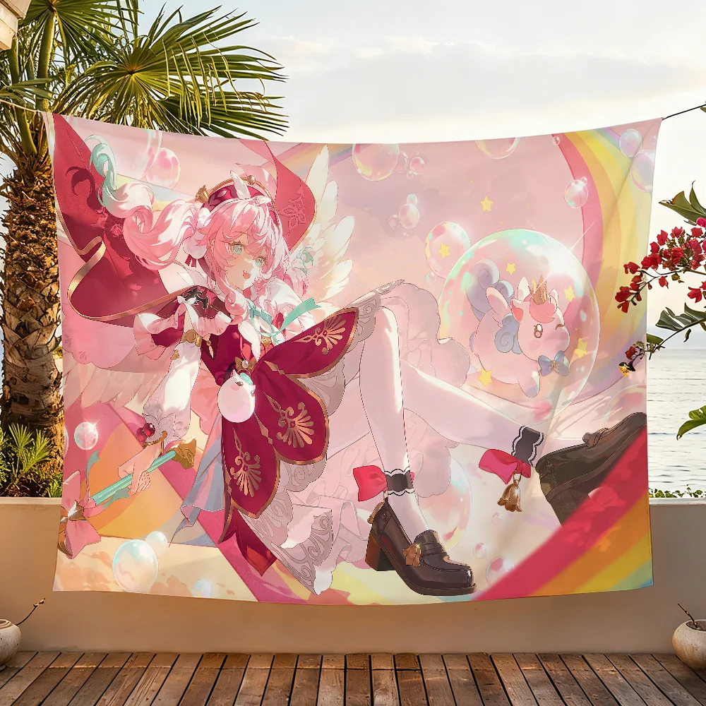 Game Honkai Star Rail Hyacine flag For Garden Party Living Room Home Wall Decor Banner Bedroom Outdoor Tapestry