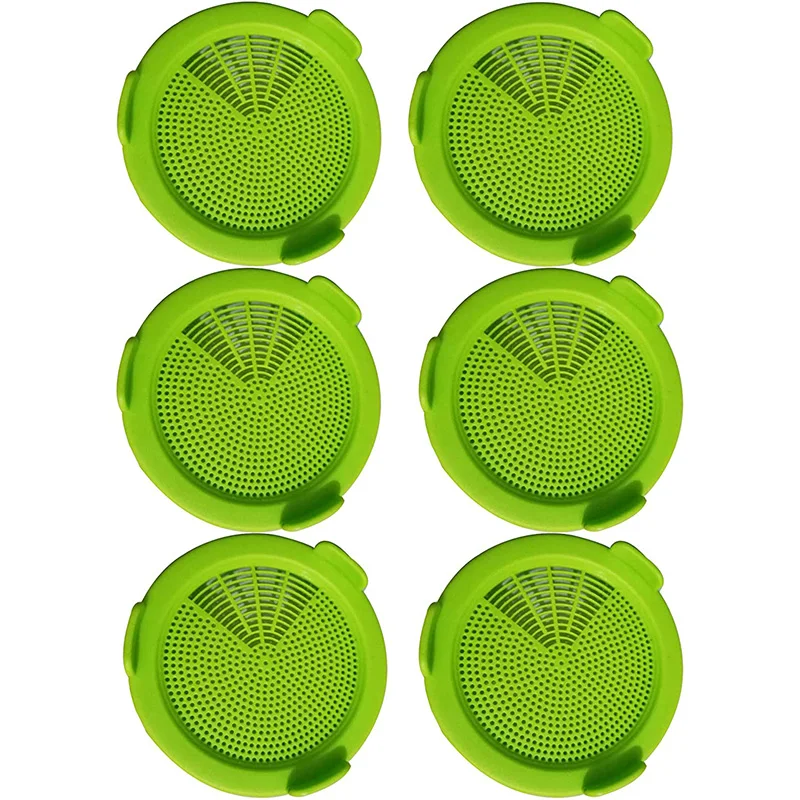 

6 Pack Sprouting Jar Strainer Lids - Wide Mouth Jar Screen Sprouting Kit Lids - For Growing Bean, Broccoli