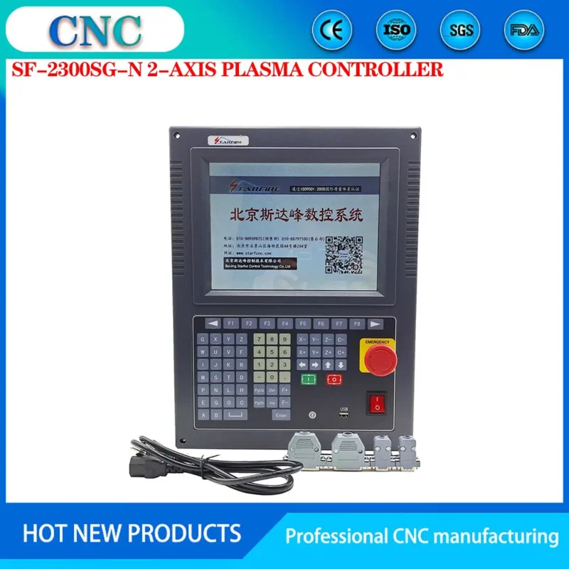 THC 2-axis CNC plasma flame cutting control system F2300SG-N controller F2300SG-N large color screen with emergency stop button