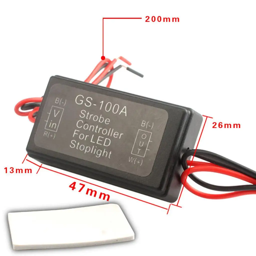 LED Flashing Brake Tail Stop Flasher Lamp GS-100A Strobe Controller Module Waterproof IP65 for Car Motorcycle