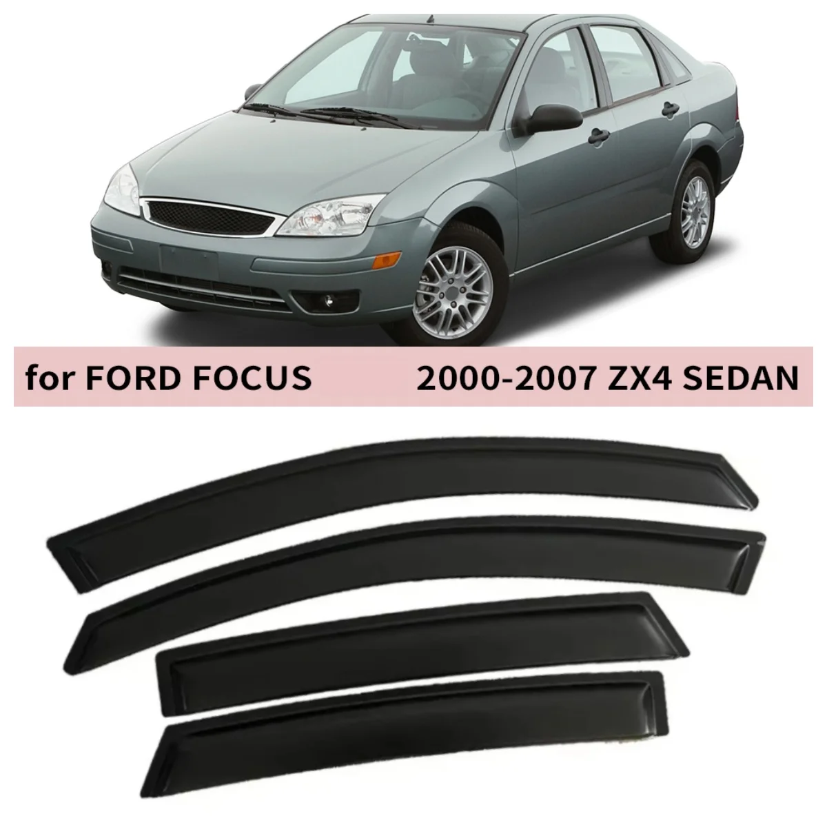 

Для FORD FOCUS SEDAN ZX4 2000 2001 2002 2003 2004 2005 2006 2007 ветровые дефлекторы дождевики дверной козырек автомобильные аксессуары