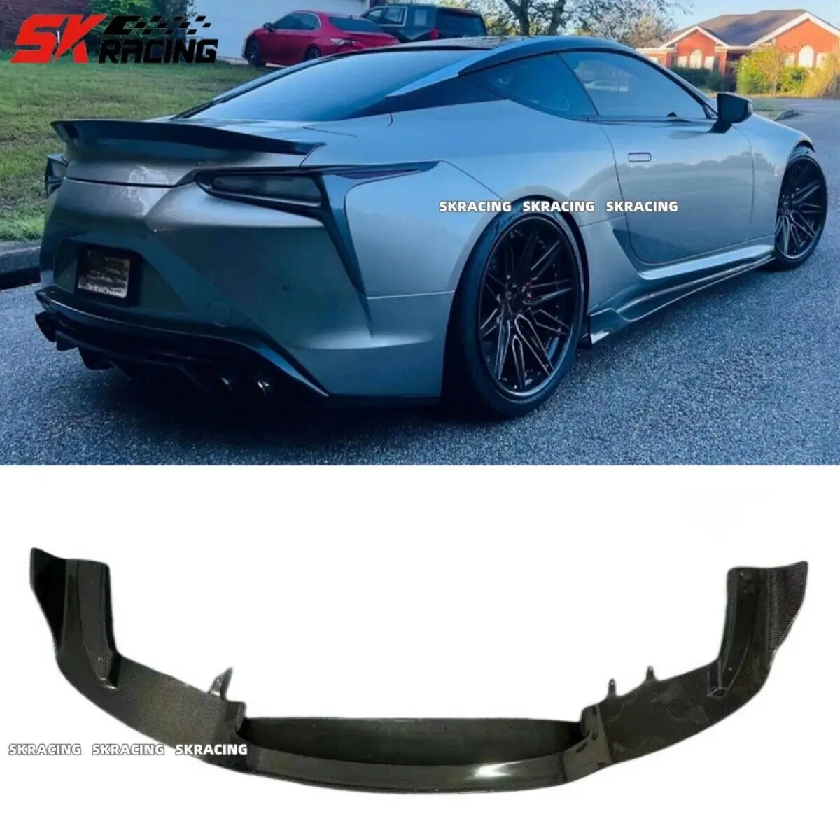 For Lexus LC500 LC500h 2018-2024 Real Carbon Fiber Rear Bumper Diffuser Body kits