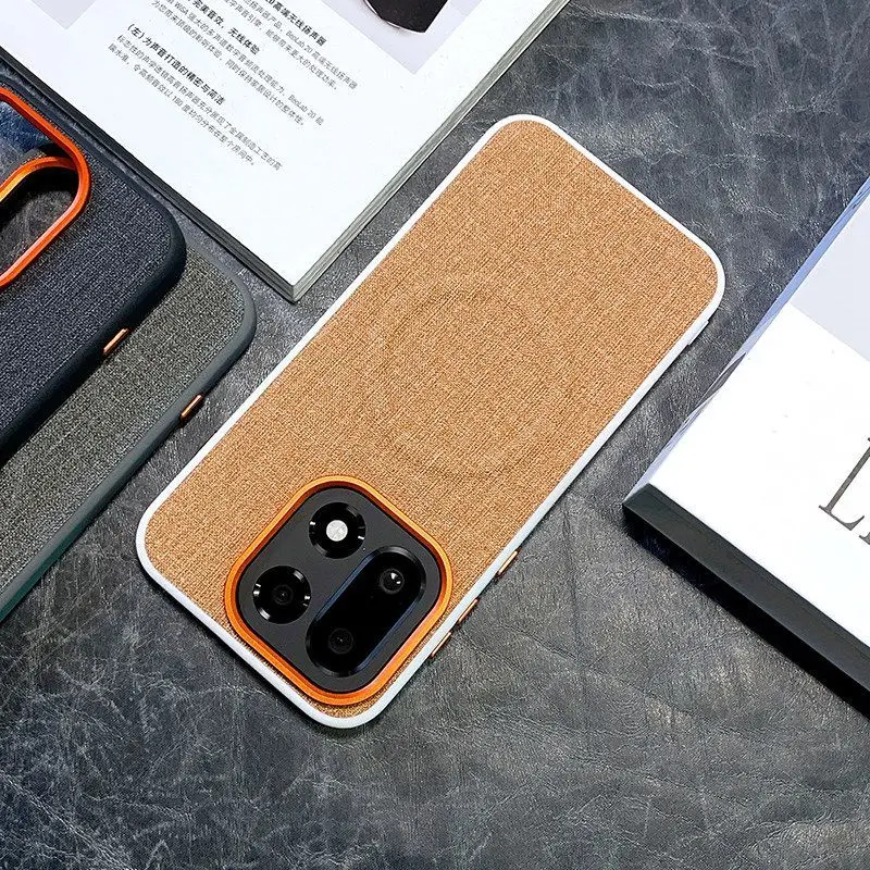 Etui na OnePlus 15 Invisible Magnetic Fabric Texture Leather Anti-fingerprint Cover For OnePlus 15 Shockproof Bumper Funda