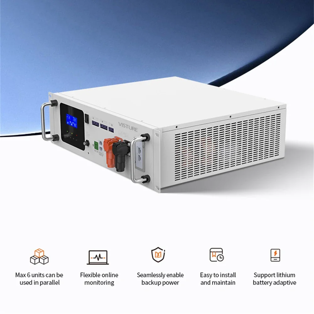 Visture 5.5KW to 27.5KW Hybrid Rack Style Inverter parallel three-phase AC DC reverse integrated solar inverter 48V Off grid