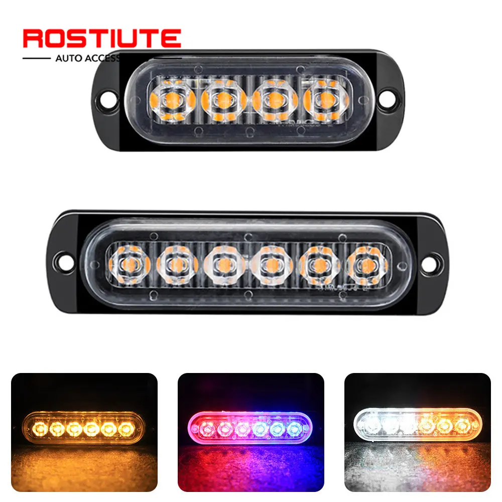 1PCS 12-24V Car Police Strobe Light Led Warning Flashing Light Strobo Automotivo Grille Emergency Lamp for Truck Motorcycle ATV