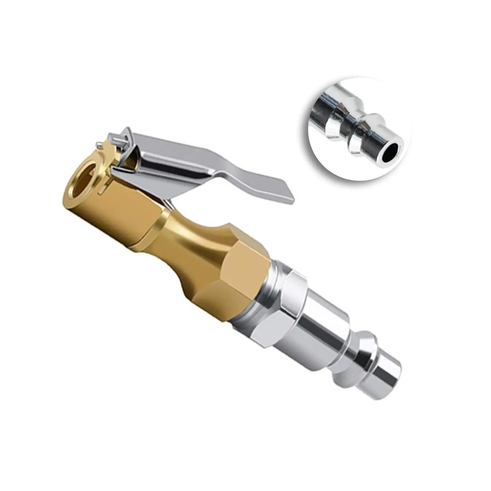 Closed Flow Tire Chuck Adapter Brass Locking Tire Inflator Nozzle Connector 1/4 Inch NPT Thread for Car Air Compressor
