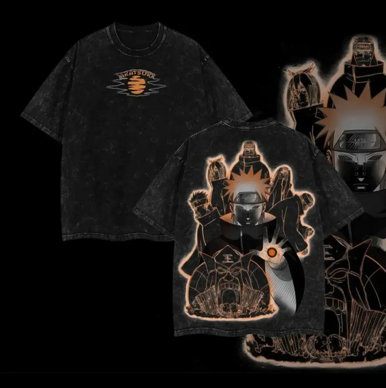 Camiseta Madara Uchiha de Naruto, Estilo Vintage, Lavada, Oversize, Retro, Anime, Harajuku, Streetwear, para Hombre, con Diseño Gráfico, Top Moderno