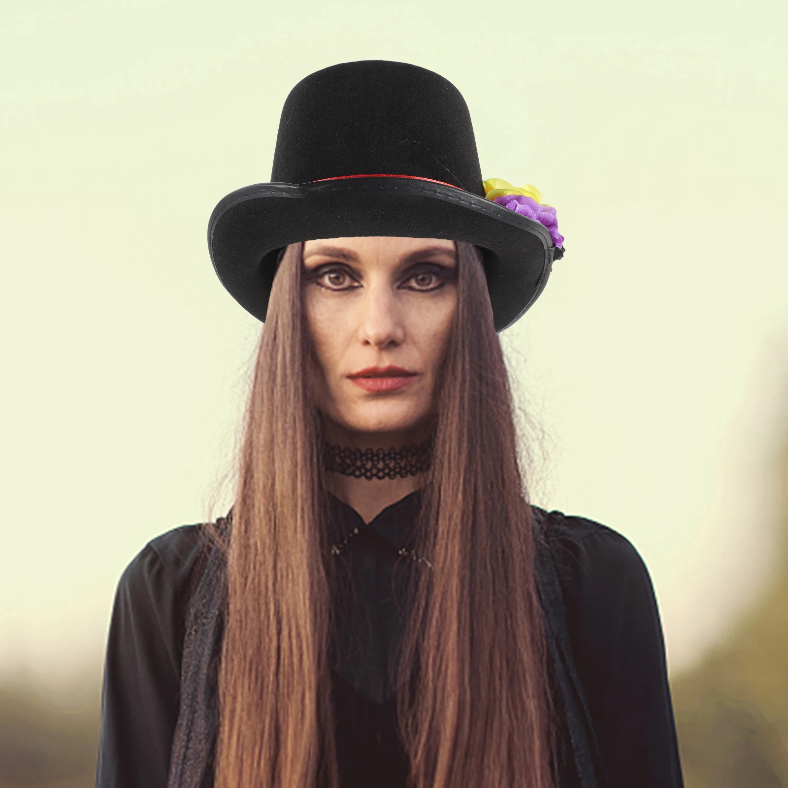 The Flowers Skull Hat Suit Decorazione Cappelli decorativi Tessuto Accessori Halloween Adulto