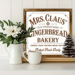 Mrs. Claus Gingerbread Bread Wood Wall Sign-Country Farmhouse Christmas Decoration, Vintage Kitchen Art, Classic Multi-Purpose