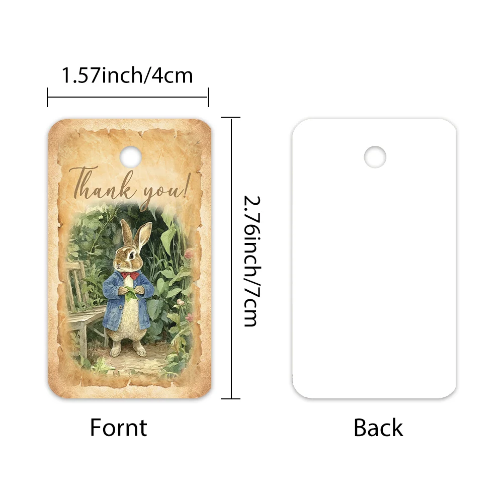 40 pezzi, etichette Peter Rabbit, etichette regalo di Natale, decorazioni per feste, fai da te, confezioni regalo, biglietti d'auguri, biglietti per feste, spago di iuta