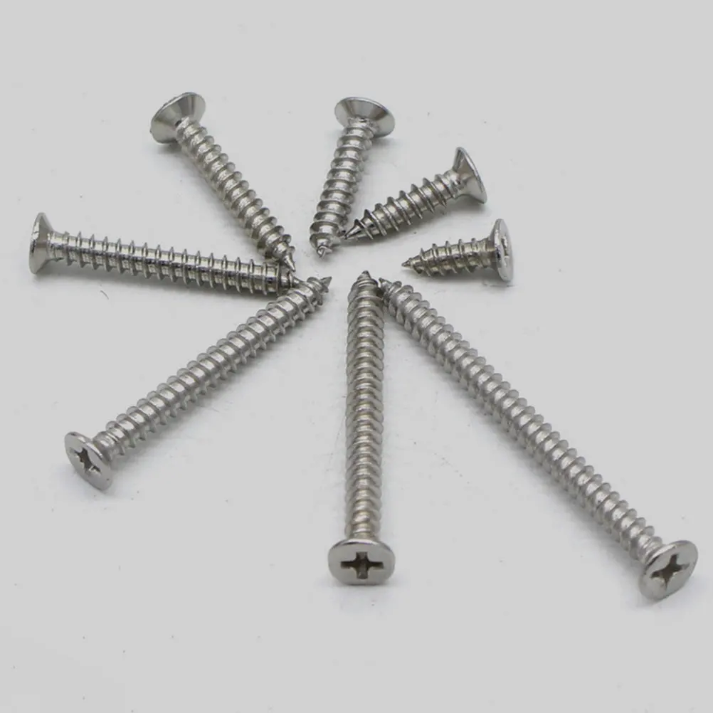 300Pcs Stainless Steel Self Tapping Screws Flat Head Assorted Sizes Cross Groove Rust Proof for Wood Plastic Metal Furniture